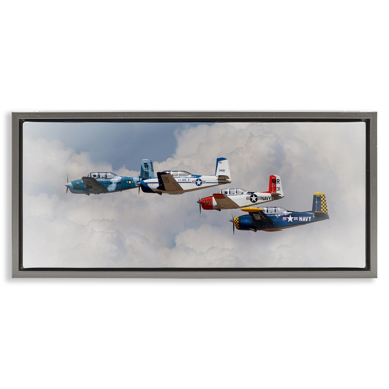 Stupell Industries Vintage USA Airplanes Floating Frame, design by JG Studios
